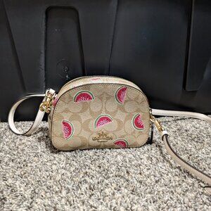 Coach Mini Serena Crossbody In Signature Canvas With Watermelon Print